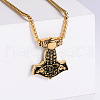 Punk Hip-hop Stainless Steel Meteor Hammer Double Dragon Pendant Vintage Necklaces KX7035-3-1