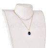 Natural Lapis Lazuli Wire Wrapped Pendant Necklaces NJEW-JN03080-03-4