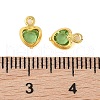 Heart Rack Plating Brass Glass Pendants KK-S385-01G-02-3