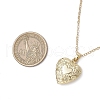 Brass Flower Heart Locket Pendant Cable Chain Necklaces for Women NJEW-JN05235-3