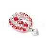 Glass Seed Beaded Hot Air Balloon Pendants PALLOY-MZ00662-04-3