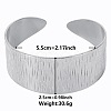 Non-Tarnish Vintage Texture 304 Stainless Steel Cuff Bangles for Women PG7009-1-1