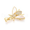 Brass Micro Pave Clear Cubic Zirconia Pendants KK-N268-28G-2