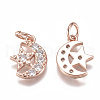 Brass Micro Pave Cubic Zirconia Charms ZIRC-F111-20-3
