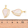 304 Stainless Steel Pave Natural Shell Pendants STAS-N115-20A-G-3