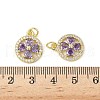 Brass Micro Pave Cubic Zirconia Pendants KK-K293-60G-3