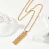 304 Stainless Steel Clear Cubic Zirconia Rectangle Constellation Pendant Necklaces for Women Men NJEW-S435-01G-C-3