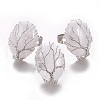 Adjustable Natural Quartz Crystal Finger Rings RJEW-L090-B04-1