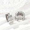 304 Stainless Steel Polishing Effect Hoop Earrings EJEW-M001-39P-3