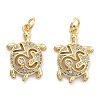 Brass Pave Clear Cubic Zirconia Pendants KK-U009-12I-G-1