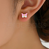 Elegant Brass Butterfly Stud Earrings EJ7103-3