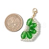Orange Glass Pearl & Glass Beads Pendant Decorations HJEW-TA00336-5