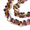 Electroplate Transparent Glass Beads Strands GLAA-N021-4mm-07-3
