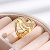 Rack Plating Brass Micro Pave Clear Cubic Zirconia Finger Rings for Women RJEW-M028-21G-4