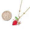 Resin Fruit Pendant Necklaces NJEW-JN05204-03-3