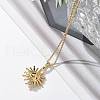 304 Stainless Steel Sunflower Pendant Box Chain Necklaces for Women NJEW-R011-01G-2