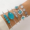 5Pcs 5 Styles Bohemian Style Alloy Bangles WGC966A-01-1