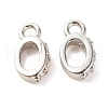 Brass Micro Pave Clear Cubic Zirconia Charms ZIRC-P094-11P-RS-1
