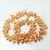 Electroplate Glass Faceted Teardrop Beads Strands X-EGLA-D014-29-2