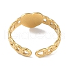 Ion Plating(IP) 304 Stainless Steel Curb Chain Cuff Finger Rings RJEW-L107-050G-02-2