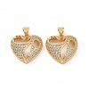 Brass Micro Pave Clear Cubic Zirconia Pendants ZIRC-F135-10G-2