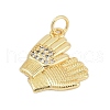 Brass Micro Pave Cubic Zirconia Pendants KK-G522-20G-2