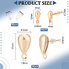 BENECREAT 48Pcs 2 style Brass Stud Earring Findings KK-BC0009-65-2