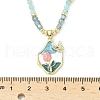 Natural Amazonite Pendant Necklaces for Women NJEW-G165-01A-G-5
