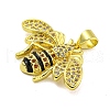 Brass Micro Pave Clear Cubic Zirconia Pendants KK-R159-31G-2