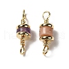 Natural Mixed Gemstone Connector Charms KK-P242-26G-2