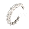 Non-Tarnish 304 Stainless Steel Bamboo Stick Open Cuff Bangles for Women BJEW-Q344-01P-1