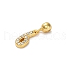 925 Sterling Silver Micro Pave Clear Cubic Zirconia European Dangle Charms STER-A045-01G-6-2