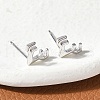 925 Sterling Silver Stud Earrings for Women EJEW-K303-03P-3