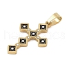 Ion Plating(IP) 304 Stainless Steel Enamel Rhinestone Pendants STAS-Q325-05E-G-2