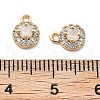 Brass Micro Pave Cubic Zirconia Charms KK-L222-001G-04-3