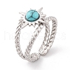 Sun 304 Stainless Steel Open Cuff Rings RJEW-G314-04P-2