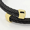 Trendy 304 Stainless Steel Torque Bangles BJEW-L102-01-2