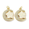 Brass Micro Pave Clear Cubic Zirconia Pendants KK-L213-046G-1