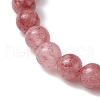 6.5mm Dyed Natural Green Jade Round Beaded Stretch Bracelets for Women BJEW-JB10844-02-3