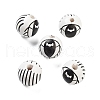 Printed Wood European Beads WOOD-G022-08A-19-1