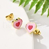 304 Stainless Steel Enamel Stud Earrings STAS-E502-01G-03-3
