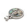 304 Stainless Steel with Paua Shell Pendants STAS-G268-02J-P-3