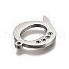 Tarnish Resistant 304 Stainless Steel Letter Pendant Rhinestone Settings STAS-Y006-61P-Q-3