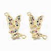 Brass Micro Pave Cubic Zirconia Links Connectors ZIRC-N039-121B-NF-1