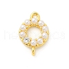 Rack Plating Brass Clear Cubic Zirconia Connector Charms KK-S396-06A-1