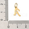 Ion Plating(IP) 304 Stainless Steel Enamel Alphabet Charms STAS-F308-02G-A-3