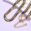 5.5MM Spray Painted Snake Skin 304 Stainless Steel Herringbone Chain Necklaces for Women NJEW-C083-03G-1