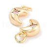 Brass Micro Pave Cubic Zirconia Pendants KK-P271-01G-A-2