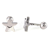 Tarnish Resistant 201 Stainless Steel Barbell Cartilage Earrings EJEW-R147-01-4