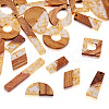 Kissitty Resin & Walnut Wood Big Pendants RESI-KS0001-04-2